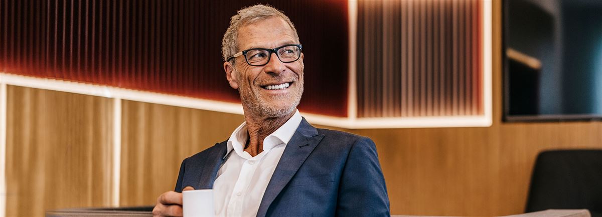 Businessman drinking espresso