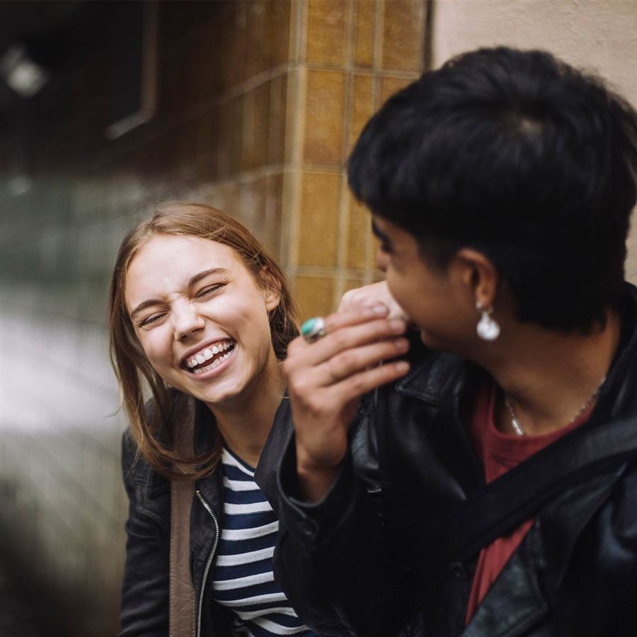 Friends laughing