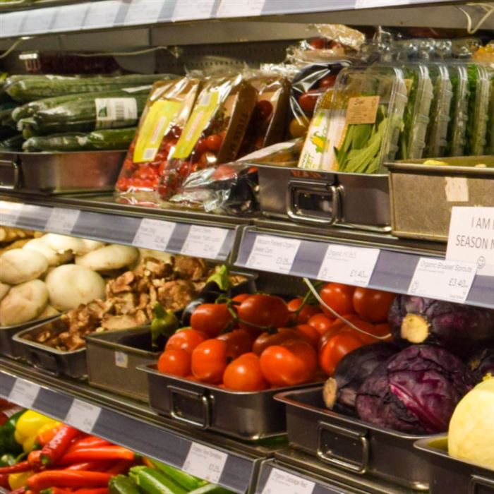 Fruit and veg in supermarket