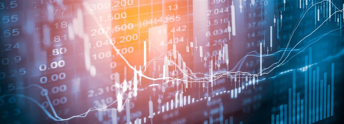 Data and graphs on a screen