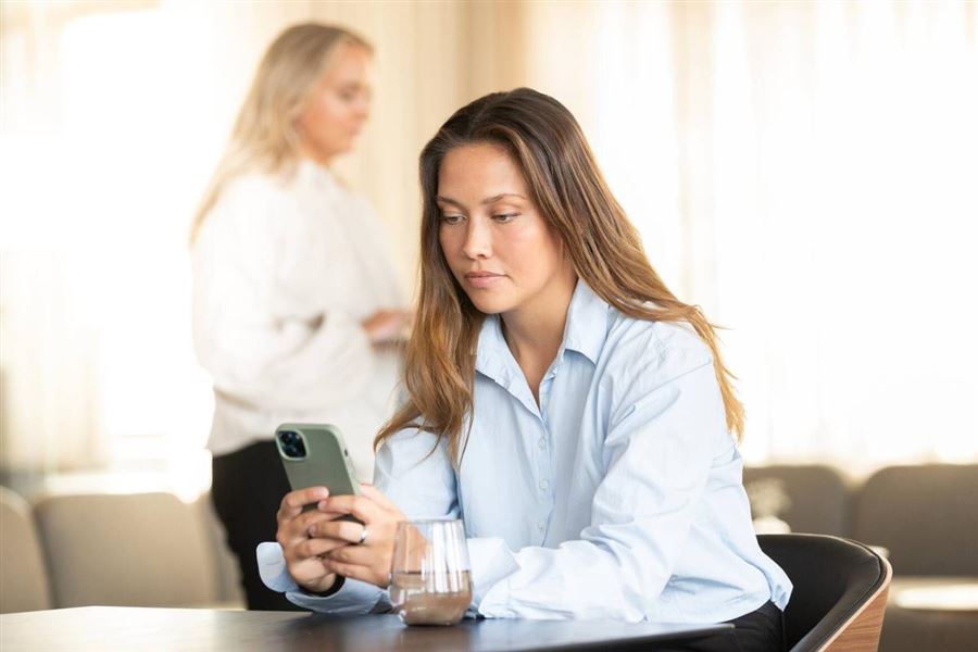 Girl looking on her phone