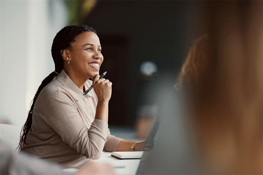 Woman smiling