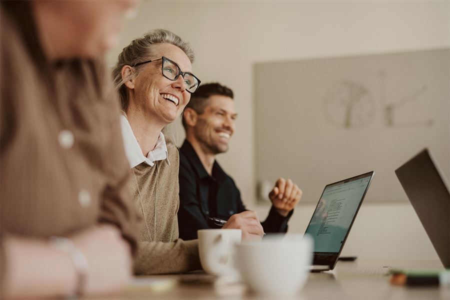 Colleagues smiling