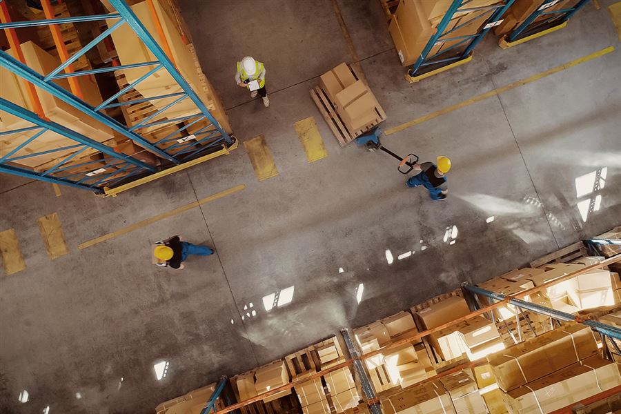 Birds eye view from a factory