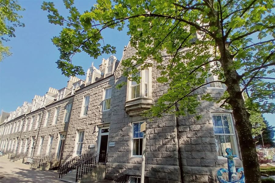 Outside Aberdeen branch on sunny day
