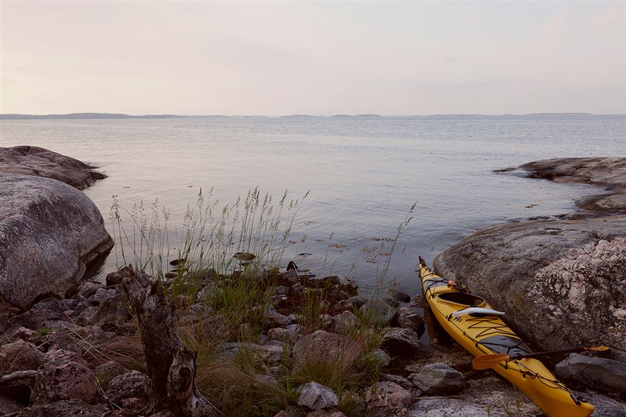 Kayak on lake